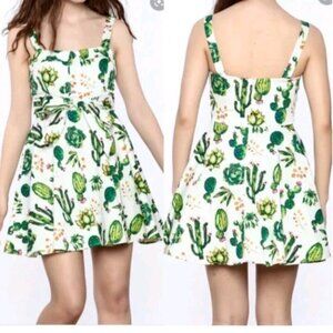 IXIA Modcloth Fun & Flirty Mini Dress Cacti Desert Inspired Boho Indie Medium
